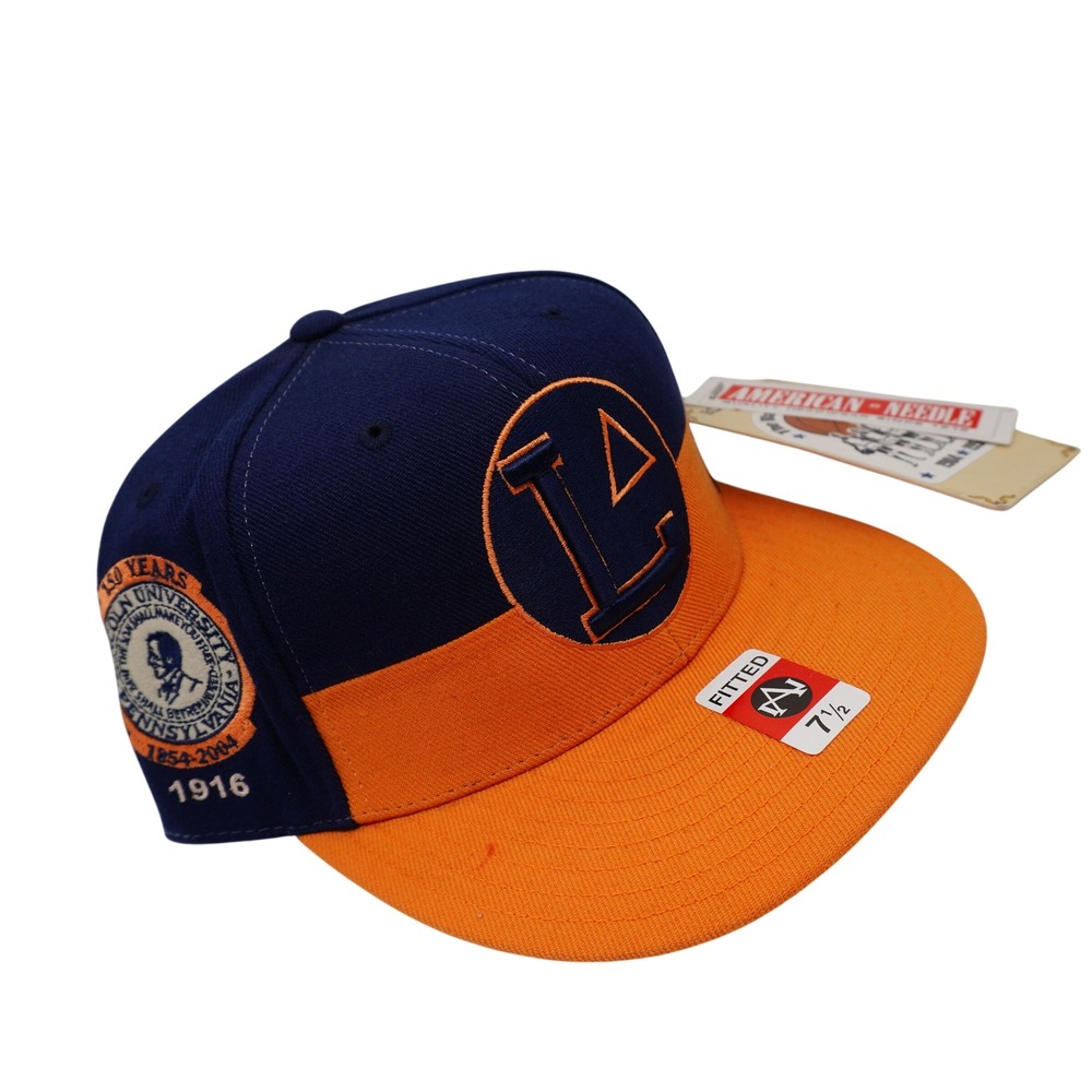 American Needle Hat Mens 7 1/2 Blue Orange Black Fives Lincoln University 1916